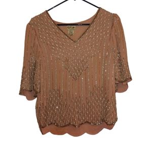 Pink Beaded Blouse